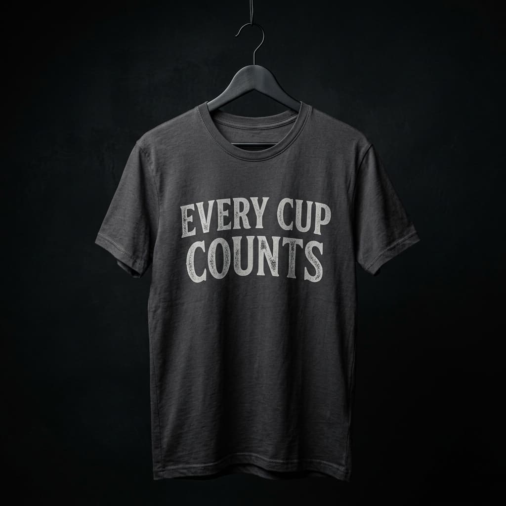 Every Cup Counts charcoal t-shirt